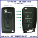 Citroen C5 2008 - 2013 3 button remote flip key aftermarket vvdi