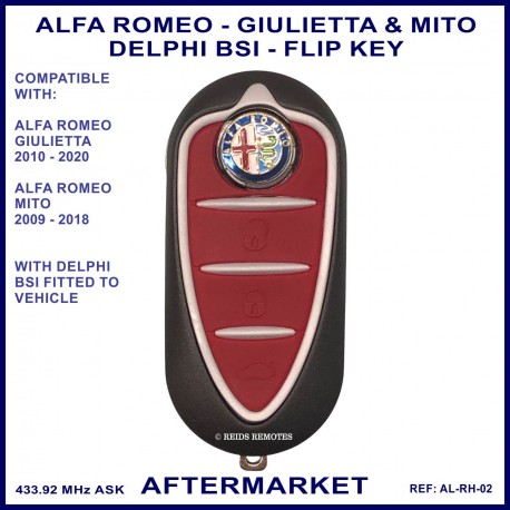 Alfa Romeo Giulietta & Mito delphi BSI type remote flip key