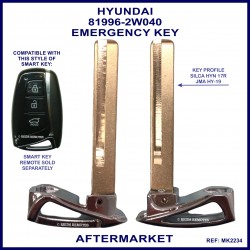 Hyundai Santa Fe DM emergency key blade 81996-2W040 for smart remote proximity - non-genuine