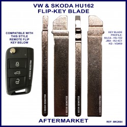 VW new HU162 key blade for use with VW mqb flip keys from 2015 onward