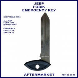 Jeep Fobik remote twist key - emergency key blade Silca CY24 JMA CHR-15