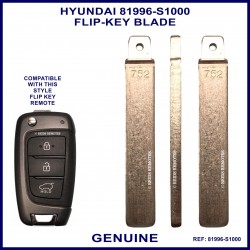 Hyundai Kona & Santa Fe OEM key blade part number 81996-J9000 or 81996-S1000