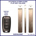 Hyundai Kona - Santa Fe & Venue OEM key blade part number 81996-J9000 or 81996-S1000