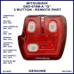 Mitsubishi G8D-576M-A genuine remote key part for models 2004 - 2016