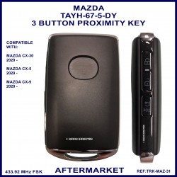 Mazda CX30 CX5 & CX9 2020 onward aftermarket 3 button proximity key TAYH-67-5-DY