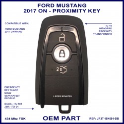 Ford Mustang 2017 onward 3 button OEM smart proximity remote key