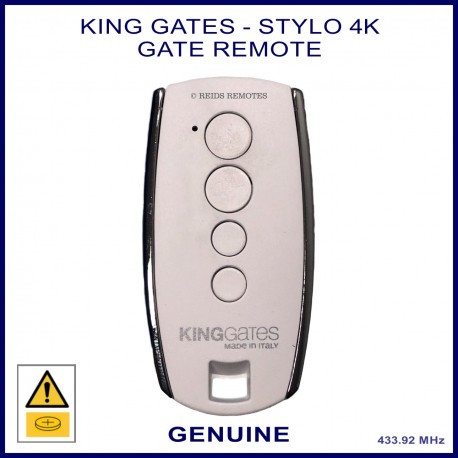 King Gates Stylo 4K white gate remote control with 4 white buttons