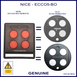 Nice ECCO5 BO 4 button gate remote control to replace Mhouse GTX4