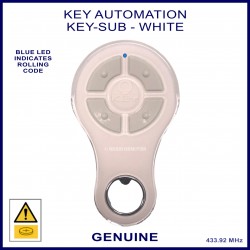 KEY White rolling code garage & gate remote 4 grey buttons