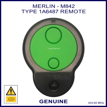 Merlin M842 round green and black garage remote