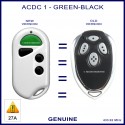 ACDC 1 white garage door remote 1 green button 3 black buttons