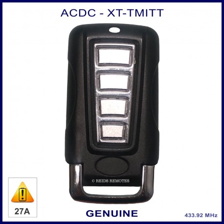 ACDC chrome and black garage door remote blue LED
