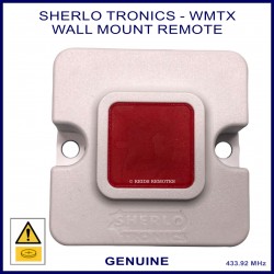 Sherlo Tronics  wall mountable white single red button remote transmitter