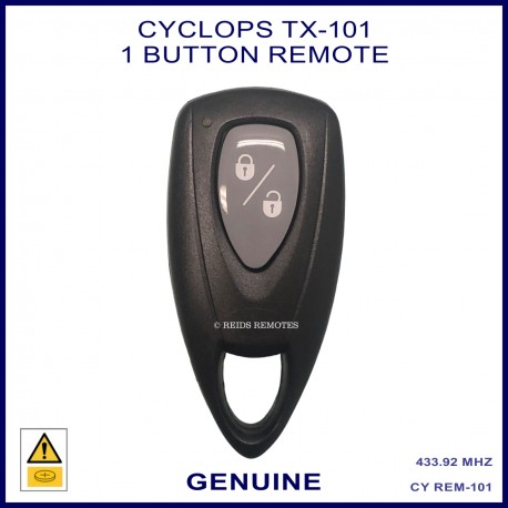 Cyclops TX-101 1 grey button car alarm remote