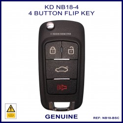 NB18-UNI-BSC 3 button plus panic flip key with integrated transponder chip