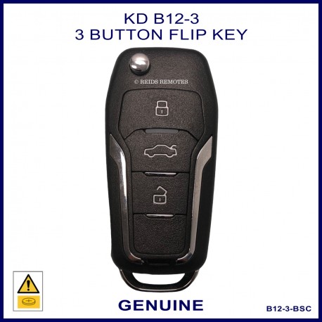 B12-3-BSC black 3 button B-Series standard transmitter writable flip-key