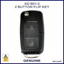B01-2-BSC black 2 button B-Series VW style standard transmitter flip-key