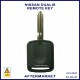 Image shows the back of this aftermarket Nissan key which has no Nissan logo on it