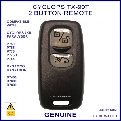 Cyclops TX-90T 2 button car alarm remote REM-090T