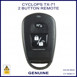 Cyclops TX-71 2 black button black car alarm remote