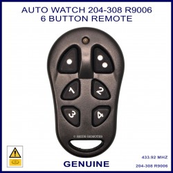 Auto Watch 204-308 R9006 SRD 1e  6 button black car alarm remote control FCC ID OXC-204