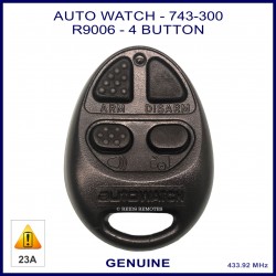Auto Watch 743-300 R9006 SRD 1e  4 button black car alarm remote control
