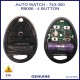 Image shows the circuit board and button pad inside the Auto Watch 743-300 remote when the case is opened