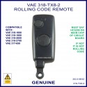 Vision VAE 318 TX8-2, 2 button rolling code remote control
