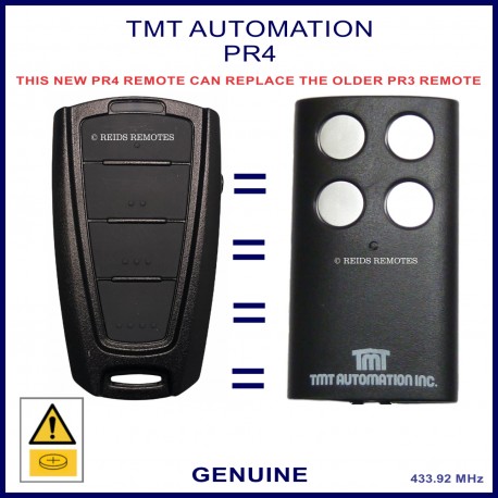 Photo shows a comparison between the old PR3 & new PR4 remotes