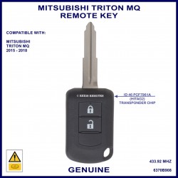Mitsubishi Triton MQ 2015 - 2018 genuine 2 button remote key 6370B908