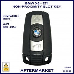 BMW X6 E71 2008 - 2014 3 button non-proximity remote slot key