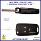 Image shows both views of the HU100 key blade in this flip key