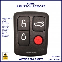 Ford compatible 4 button remote for BA, BF, FG FALCON, Focus, Mondeo, Transit