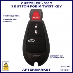 Chrysler 300 & 300C 3 button fobik remote twist key