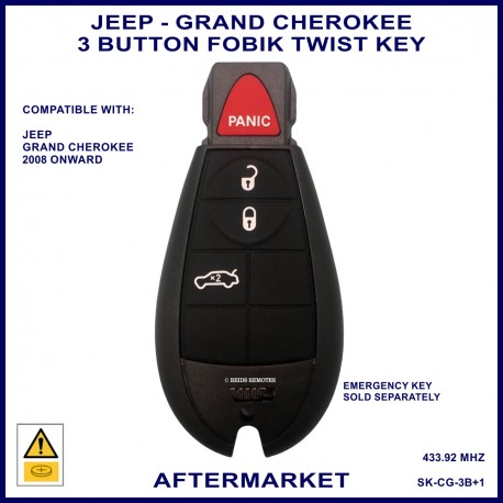 Jeep Grand Cherokee 3 button fobik remote twist key