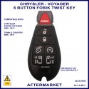 Chrysler Grand Voyager 6 button fobik remote twist key