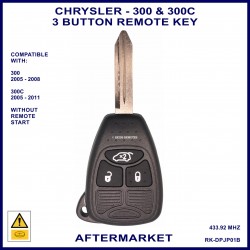 Chrysler 300C 2005 - 2011 3 button remote key