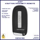 This genuine smart proximity remote features the Jeep logo on the back of the remote key.