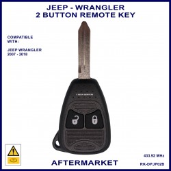 Jeep Wrangler 2007-2017 2 button PCF7961 ID46 433MHz remote key