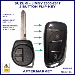 Size comparrison between an original Suzuki Jimny remote key and this aftermarket flip key