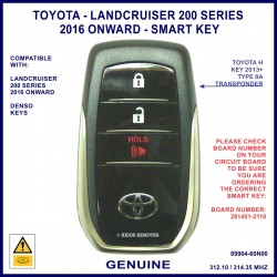 Toyota Landcruiser 200 series 3 button smart key 281451-2110 Denso HYQ14FBA