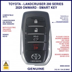 Toyota Landcruiser 200 series 2020 on 4 button smart key 281451-0010 Denso HYQ14FBB